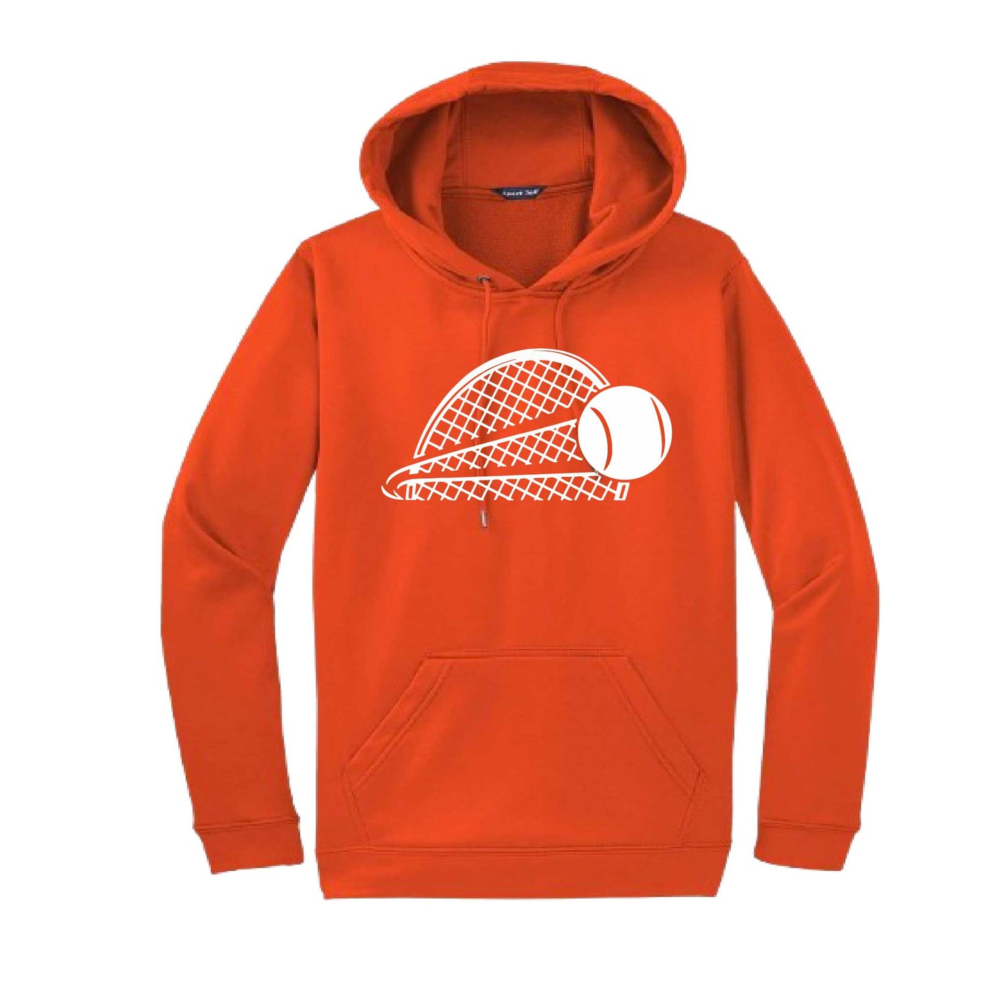 Tennis Half Racquet | Unisex Hoodie Athletic Tennis Sweatshirt | 50% Cotton/50% Polyester