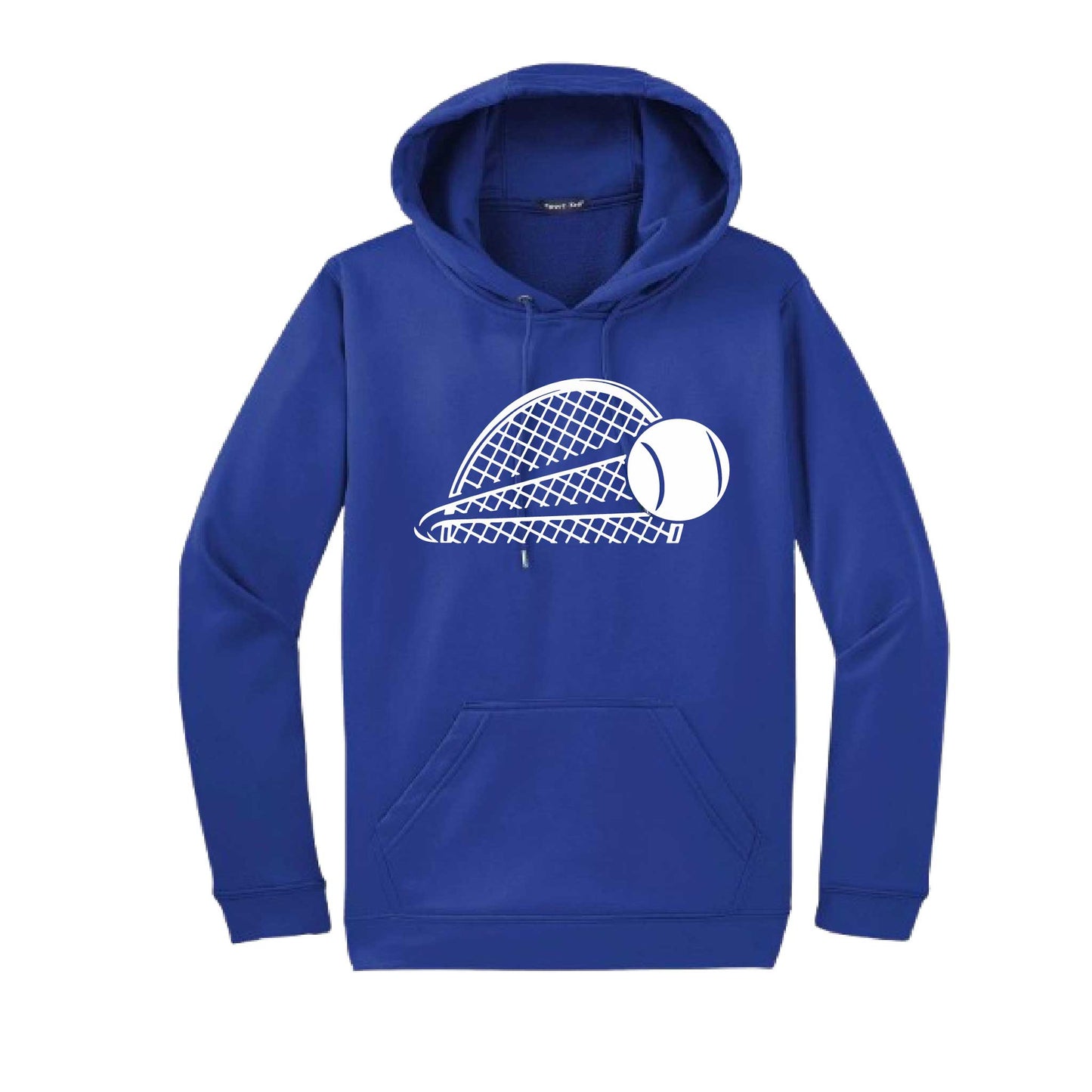 Tennis Half Racquet | Unisex Hoodie Athletic Tennis Sweatshirt | 50% Cotton/50% Polyester