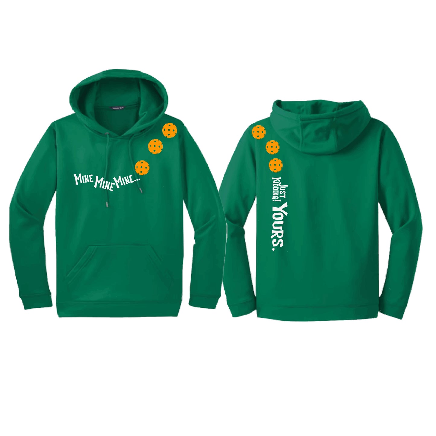 Mine JK Yours (Pickleballs Cyan Green Orange) | Unisex Hoodie Athletic Sweatshirt | 50% Cotton/50% Polyester