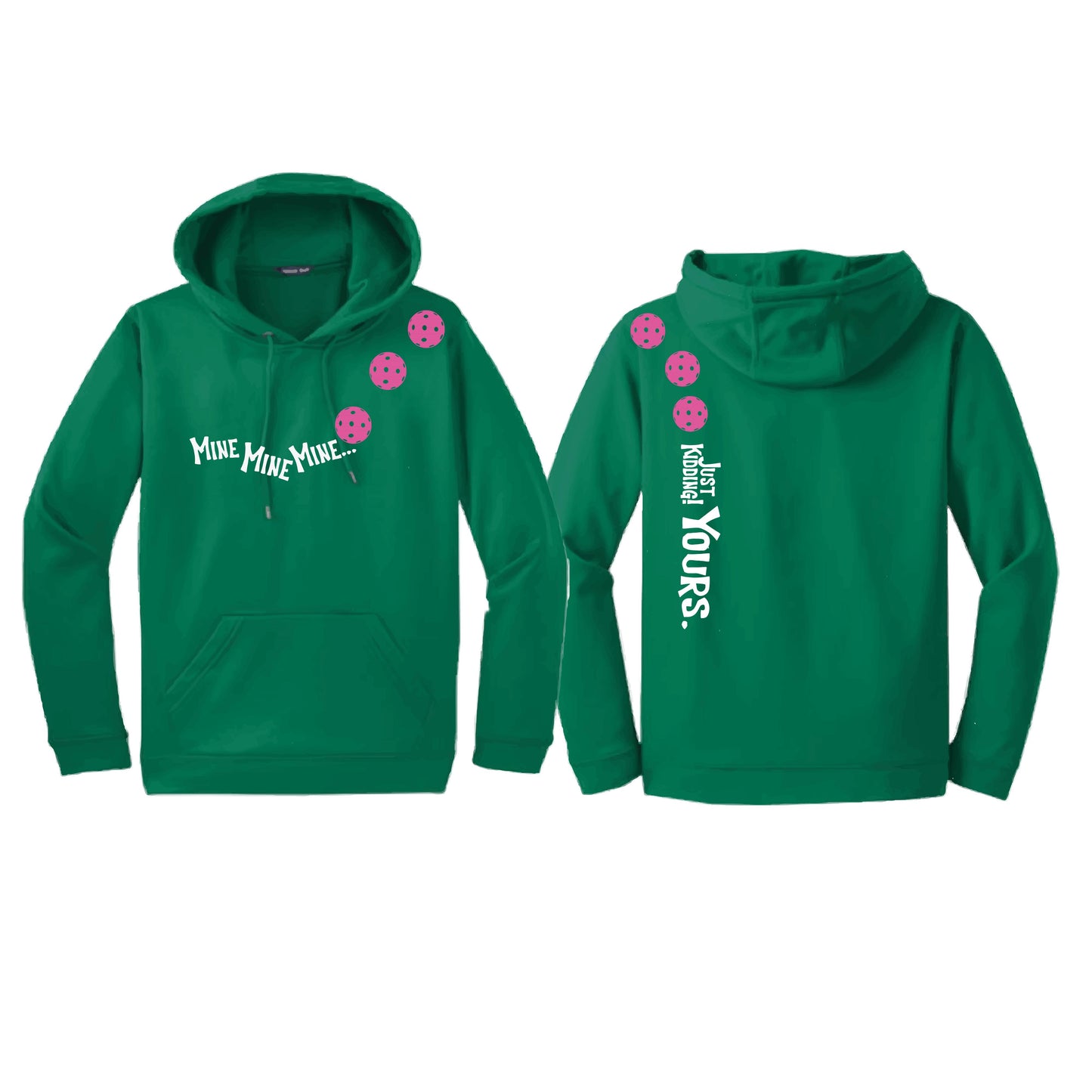 Mine JK Yours (Pickleballs Pink Purple Rainbow) | Unisex Hoodie Athletic Sweatshirt | 50% Cotton/50% Polyester