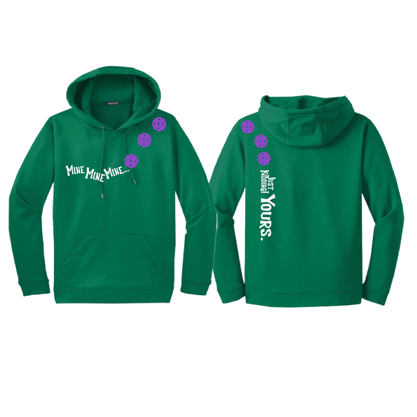 Mine JK Yours (Pickleballs Pink Purple Rainbow) | Unisex Hoodie Athletic Sweatshirt | 50% Cotton/50% Polyester