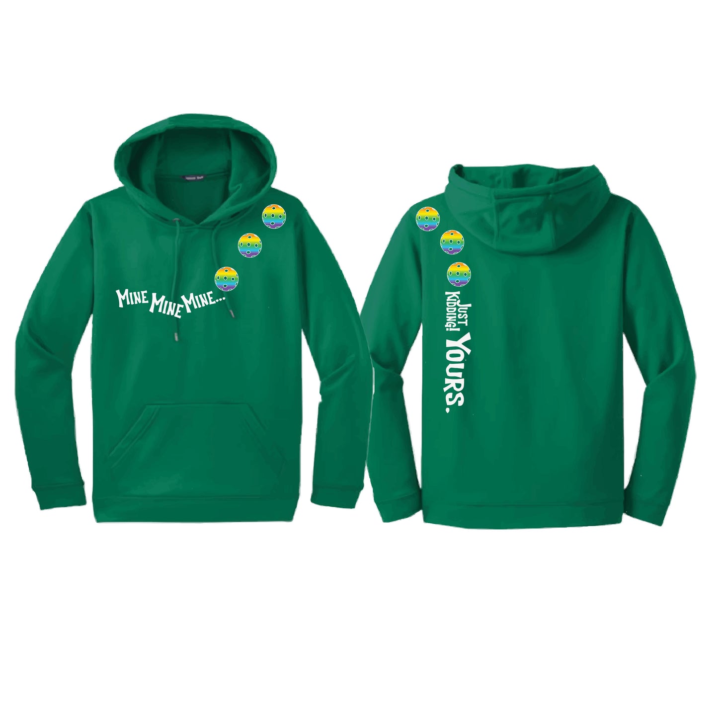 Mine JK Yours (Pickleballs Pink Purple Rainbow) | Unisex Hoodie Athletic Sweatshirt | 50% Cotton/50% Polyester