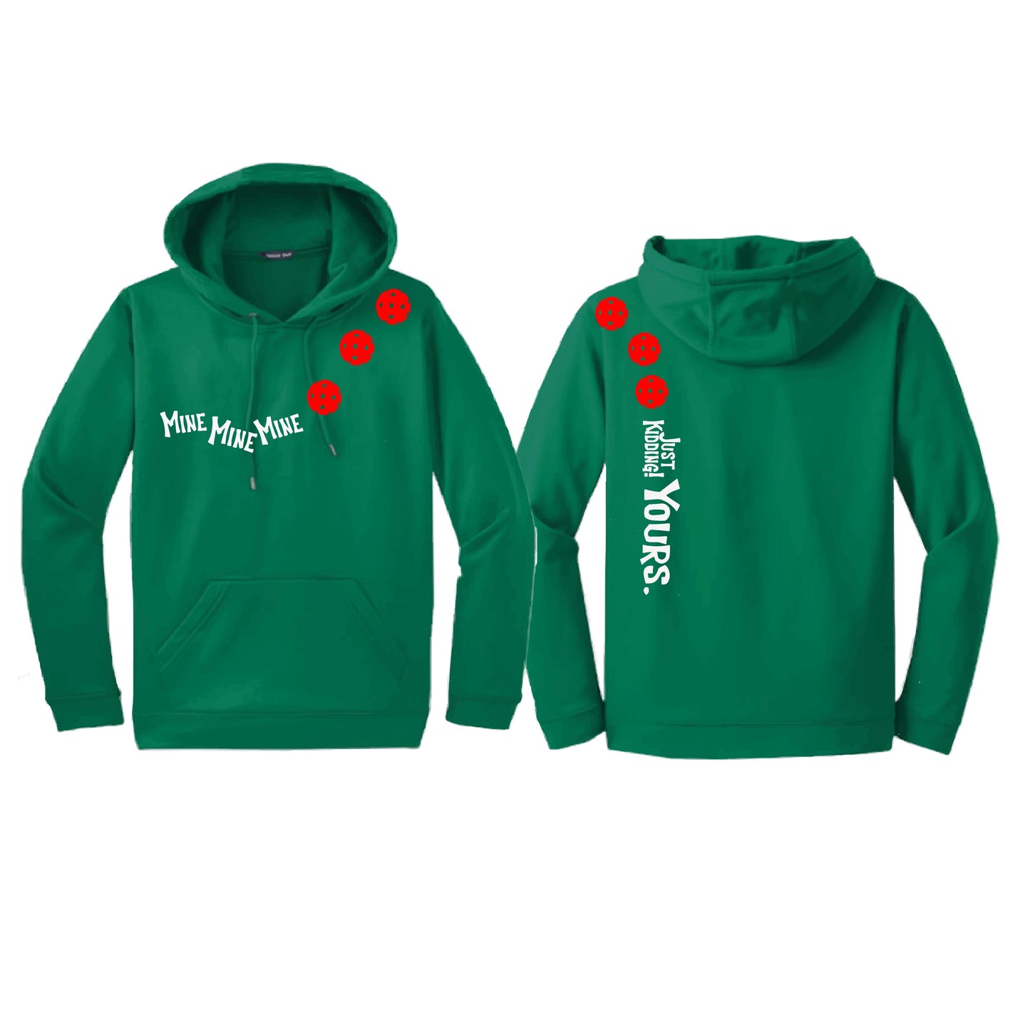 Mine JK Yours (Pickleballs Red White Yellow) | Unisex Hoodie Athletic Sweatshirt | 50% Cotton/50% Polyester