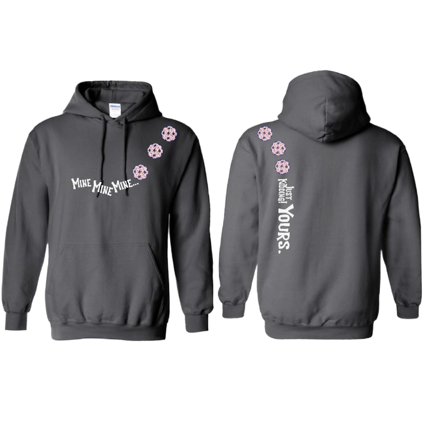 Mine JK Yours (Pickleballs With Stars) | Unisex Hoodie Athletic Sweatshirt | 50% Cotton/50% Polyester