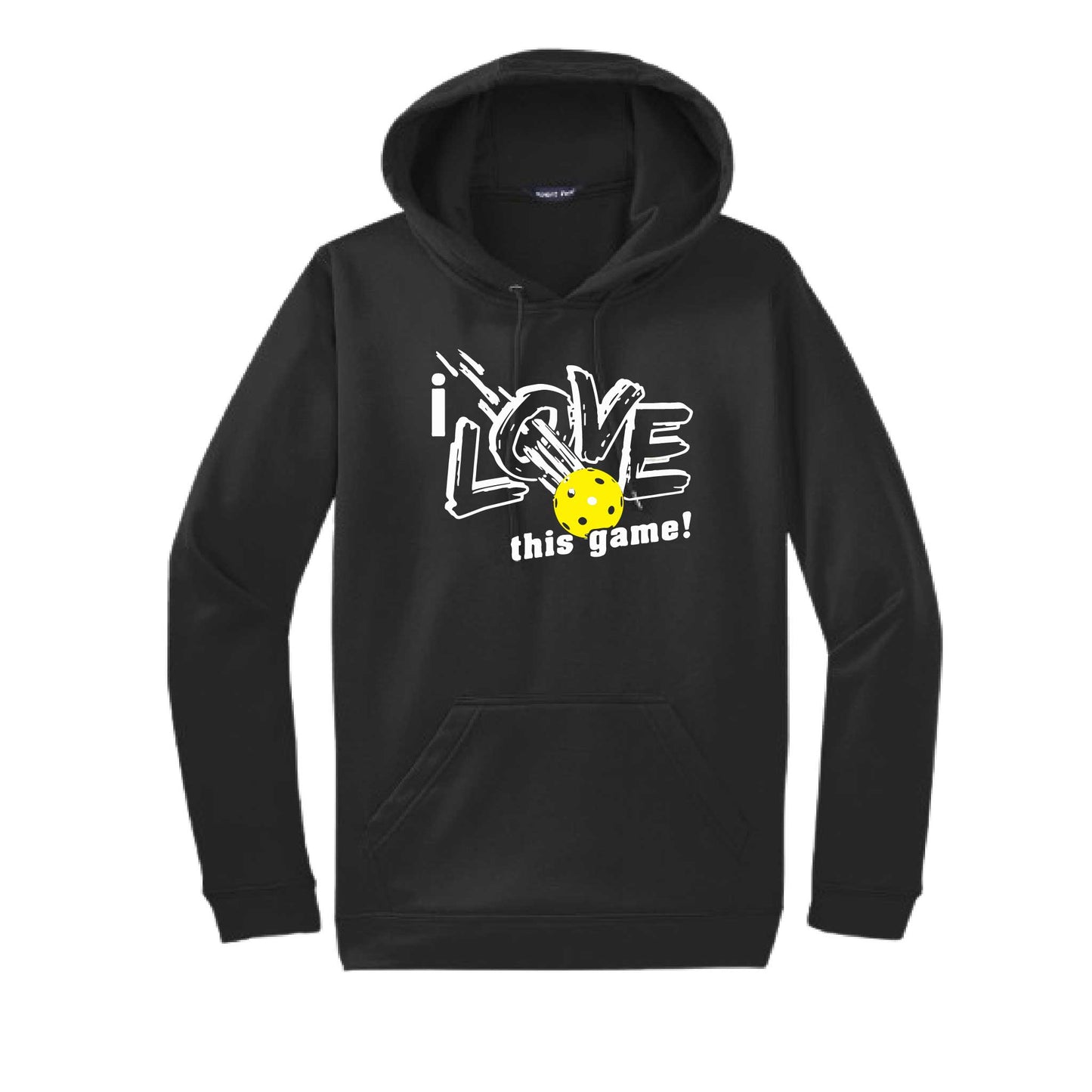 I Love This Game | Unisex Hoodie Athletic Pickelball Sweatshirt | 50% Cotton/50% Polyester