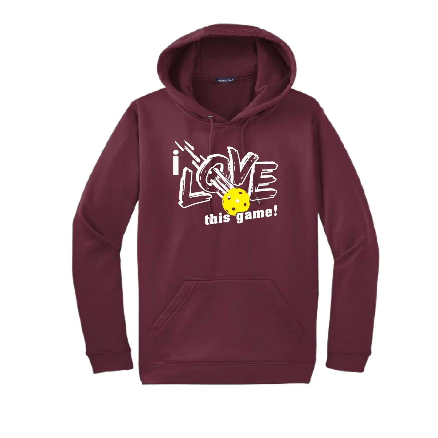 I Love This Game | Unisex Hoodie Athletic Pickelball Sweatshirt | 50% Cotton/50% Polyester