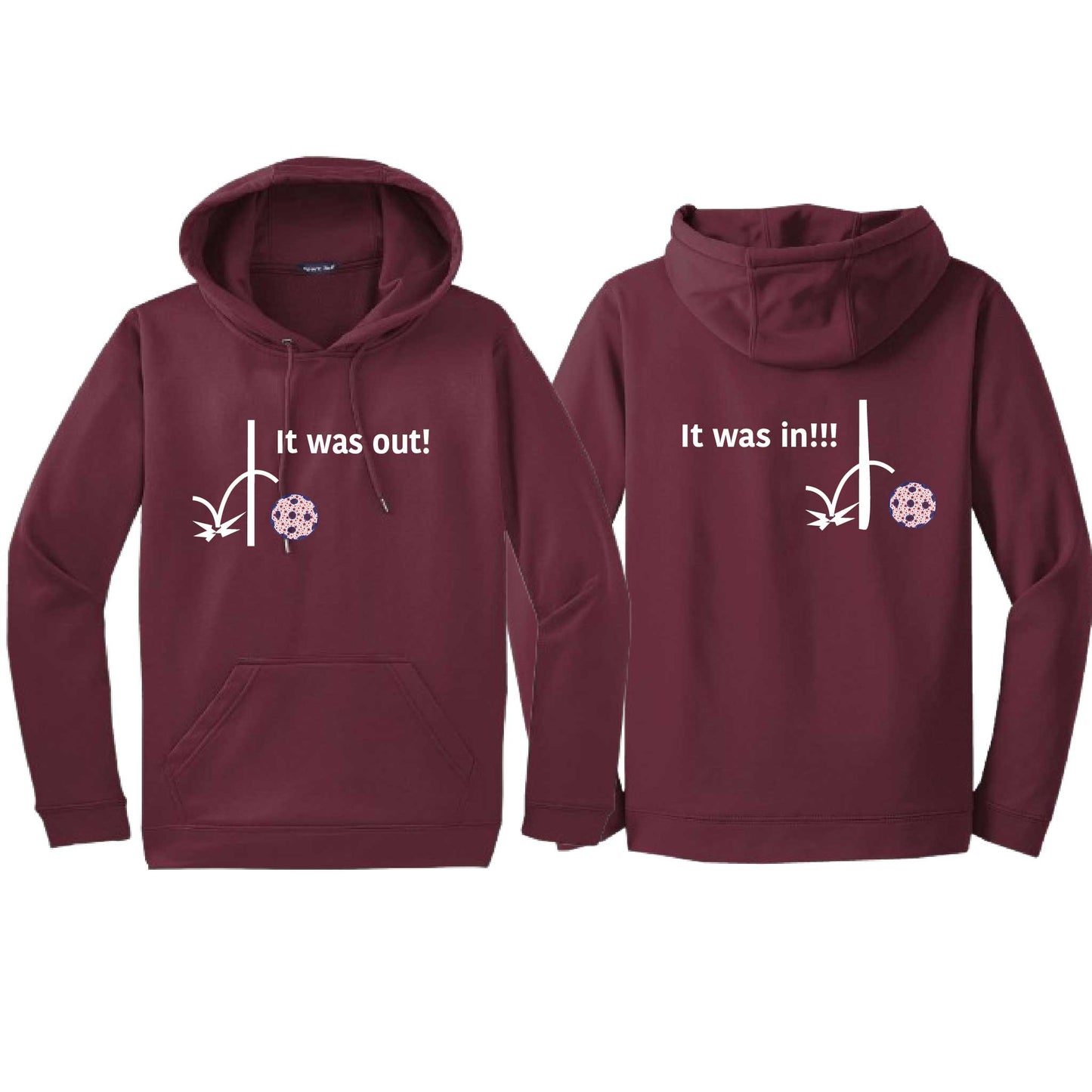 It Was Out! It Was In! (Pickleballs Patriotic Stars) | Unisex Hoodie Athletic Sweatshirt | 50% Cotton/50% Polyester