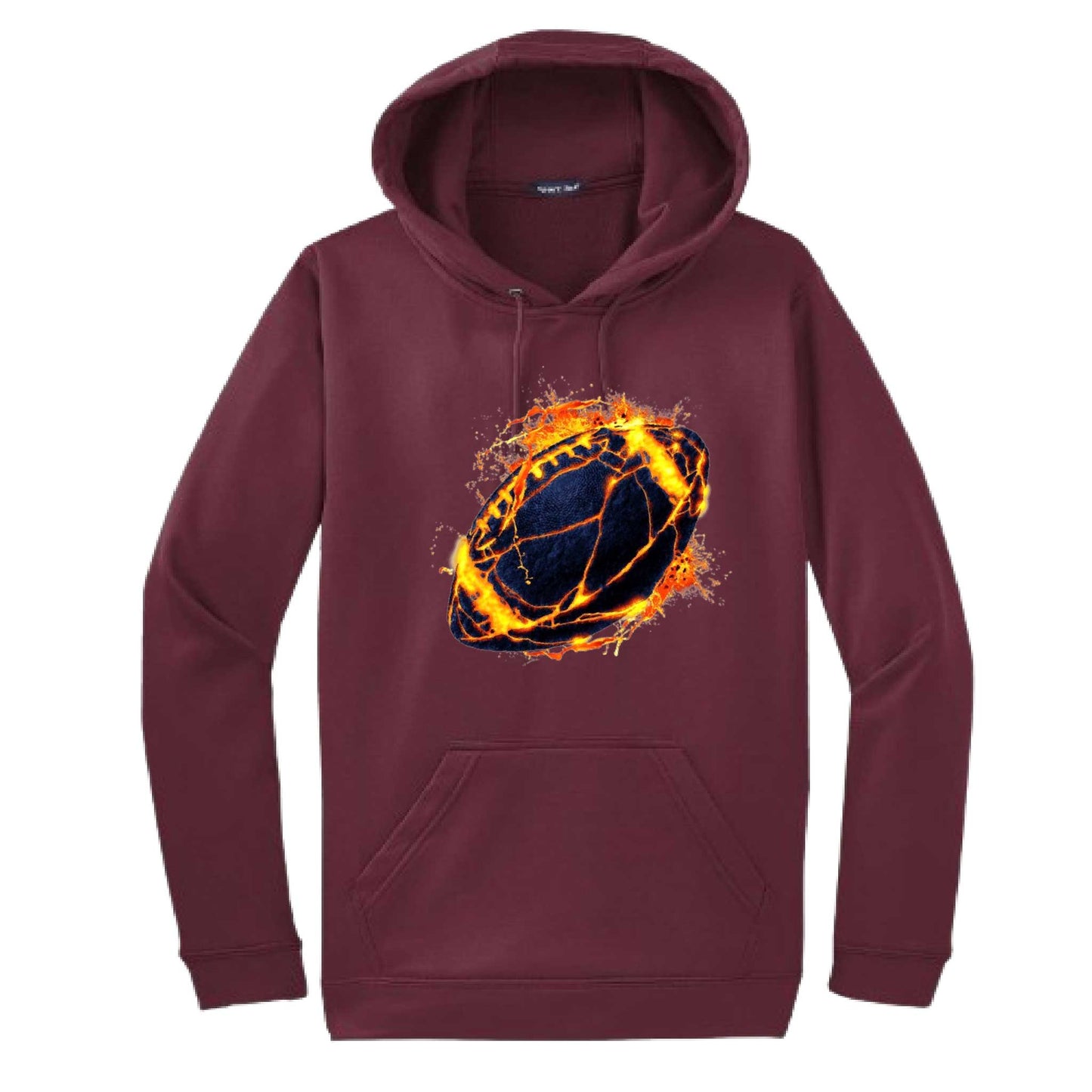 Fire Football | Unisex Hoodie Football Sweatshirt | 50% Cotton/50% Polyester