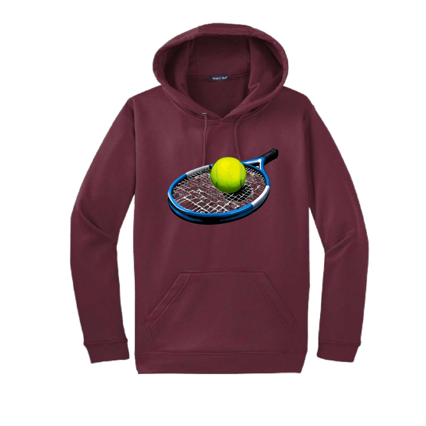 Tennis Racquet and Ball | Unisex Hoodie Athletic Tennis Sweatshirt | 50% Cotton/50% Polyester