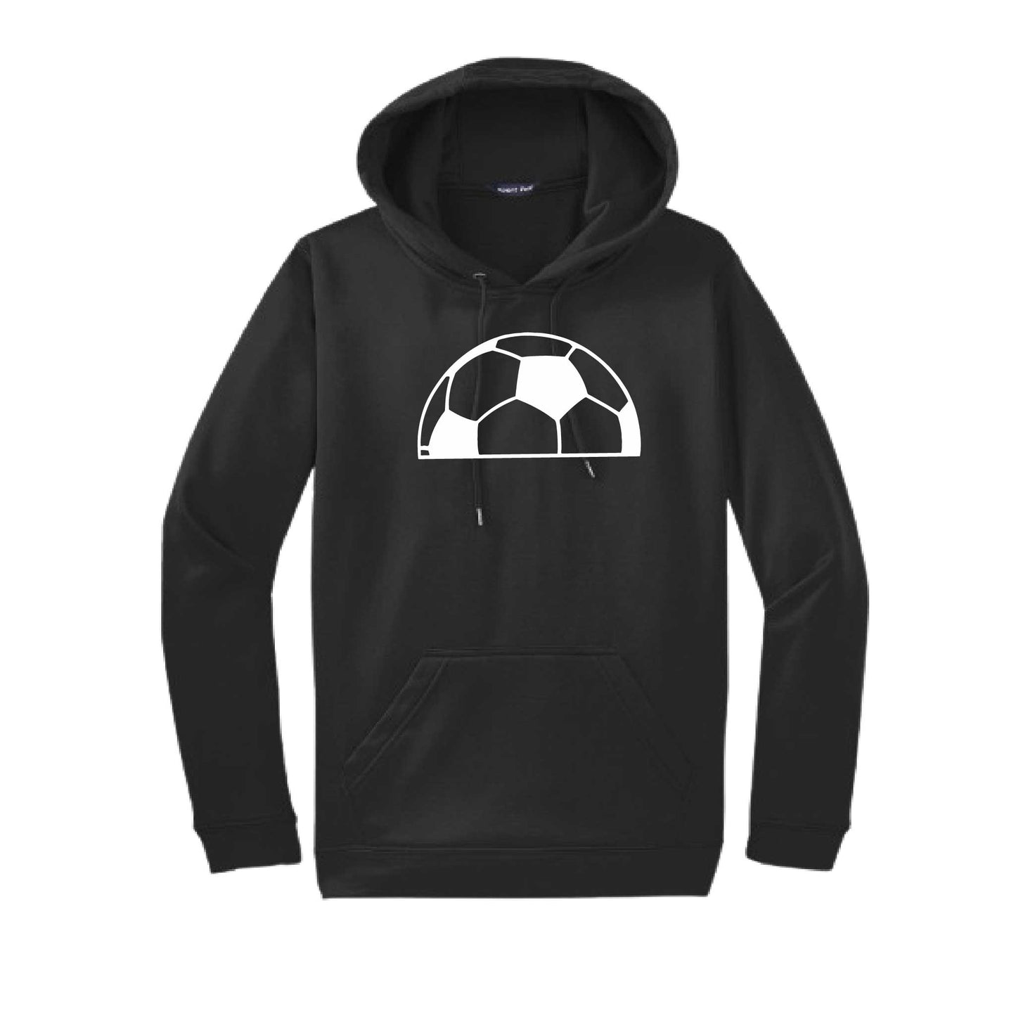 Half Soccer Ball | Unisex Hoodie Athletic Soccer Sweatshirt | 50% Cotton/50% Polyester