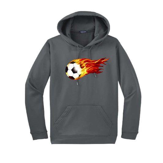 On Fire Soccer | Unisex Hoodie Athletic Soccer Sweatshirt | 50% Cotton/50% Polyester