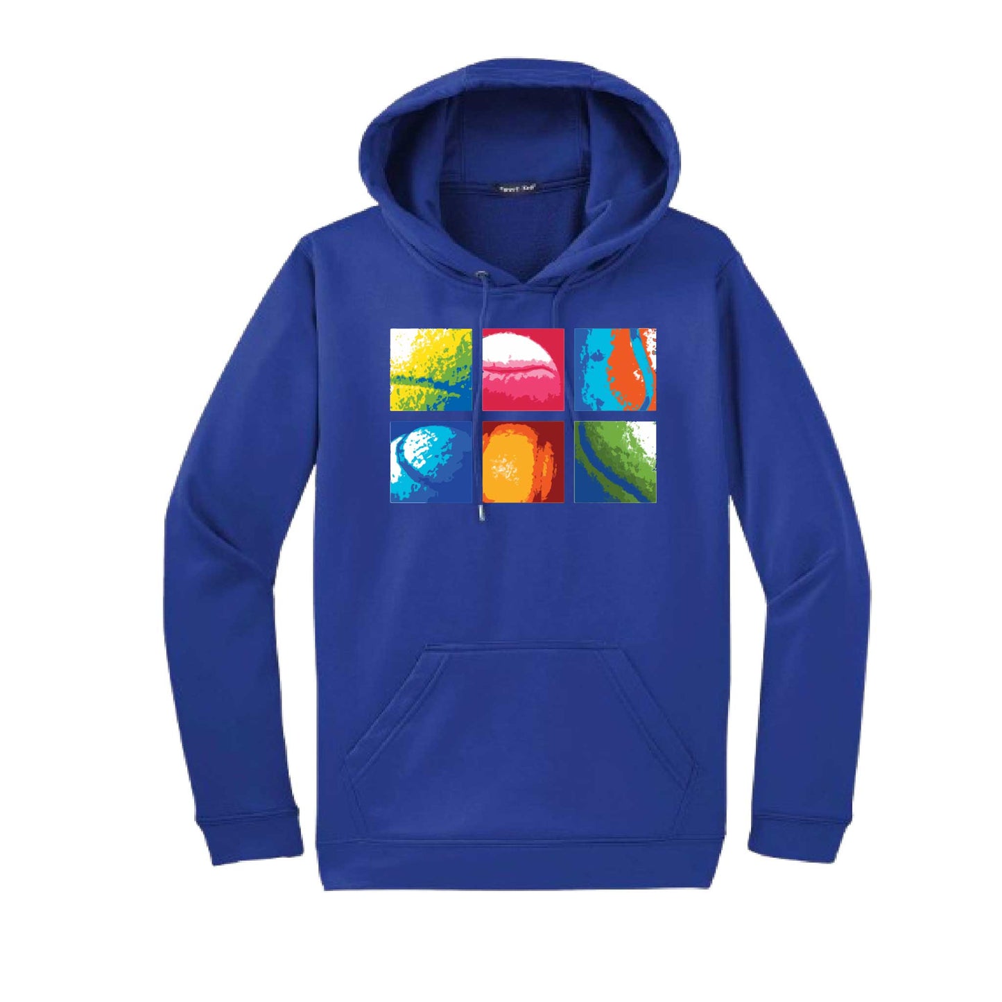 Tennis Squares | Unisex Hoodie Athletic Tennis Sweatshirt | 50% Cotton/50% Polyester