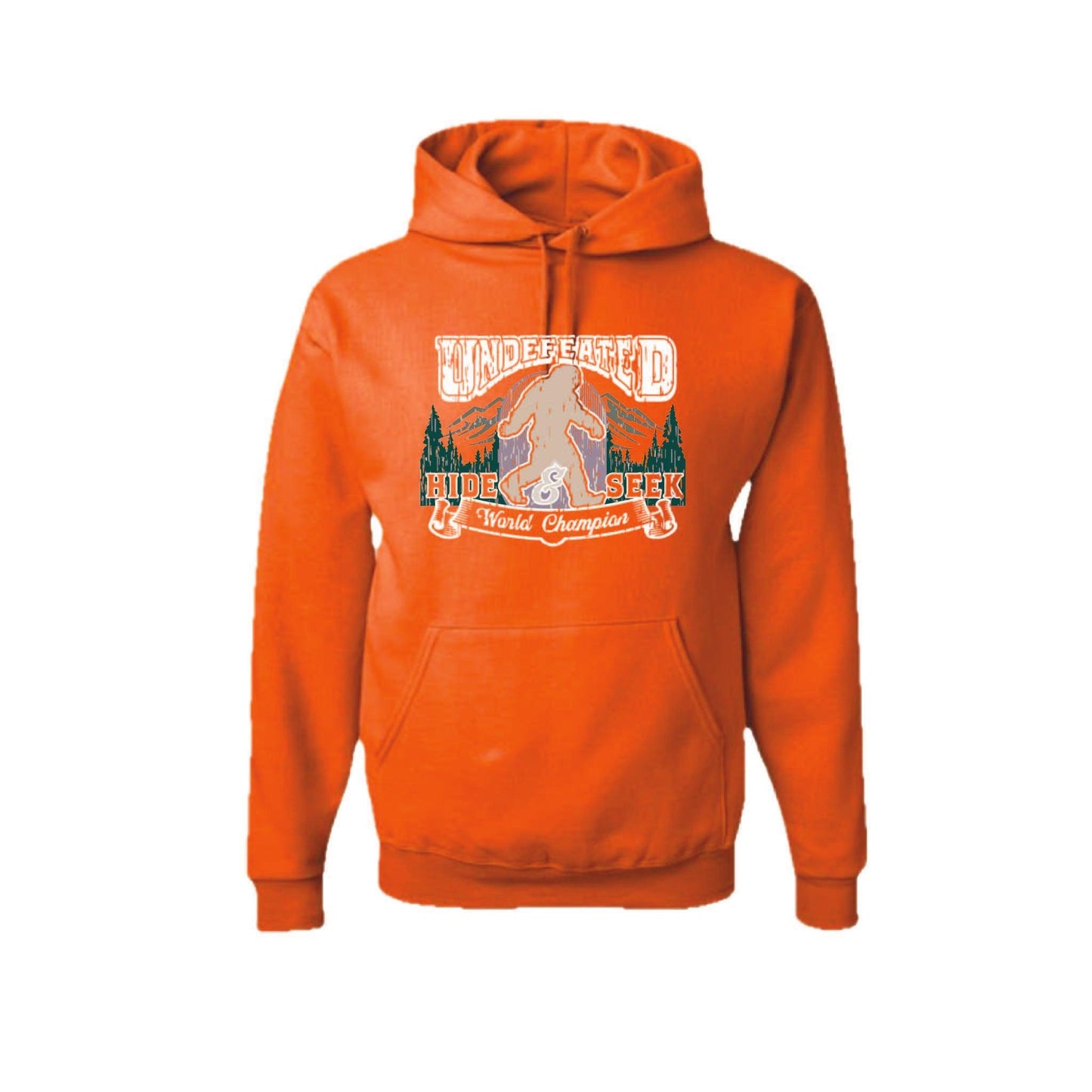 Undefeated Hide & Seek World Champion | Unisex Hoodie Camping Sweatshirt | 50% Cotton/50% Polyester
