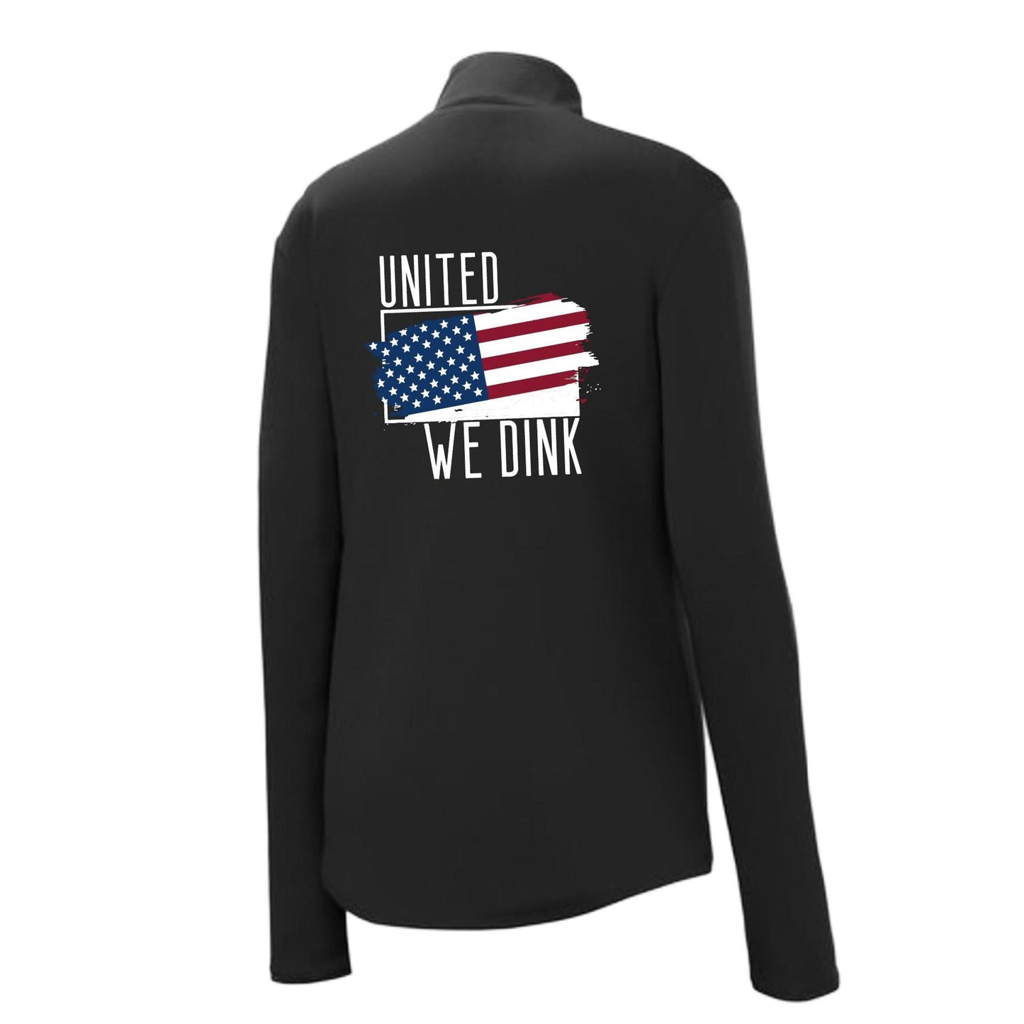 United We Dink | Women's 1/4 Zip Pullover Pickleball Performance Shirt | 100% Polyester