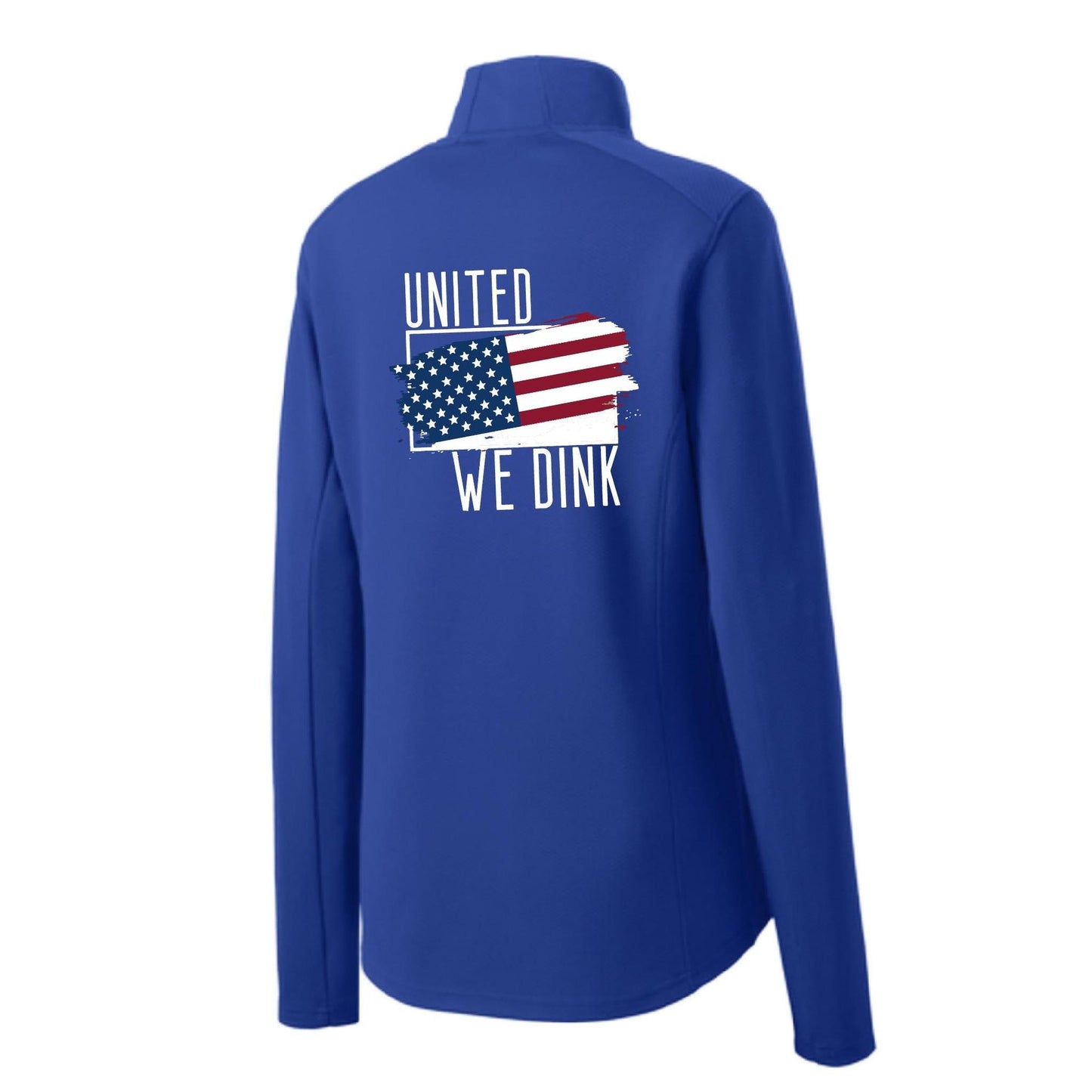 United We Dink | Women's 1/4 Zip Pullover Pickleball Performance Shirt | 100% Polyester