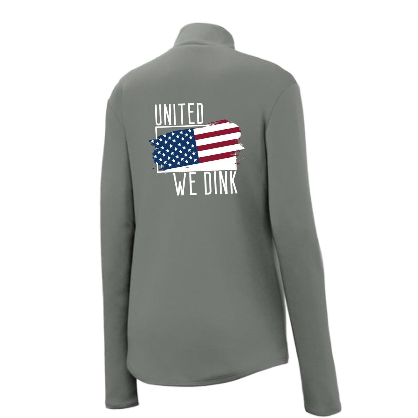 United We Dink | Women's 1/4 Zip Pullover Pickleball Performance Shirt | 100% Polyester