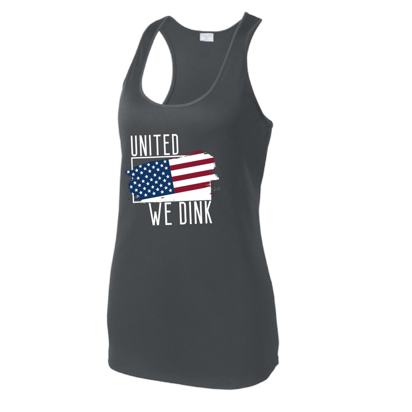 United We Dink | Women’s Racerback Performance Tank | 100% Polyester