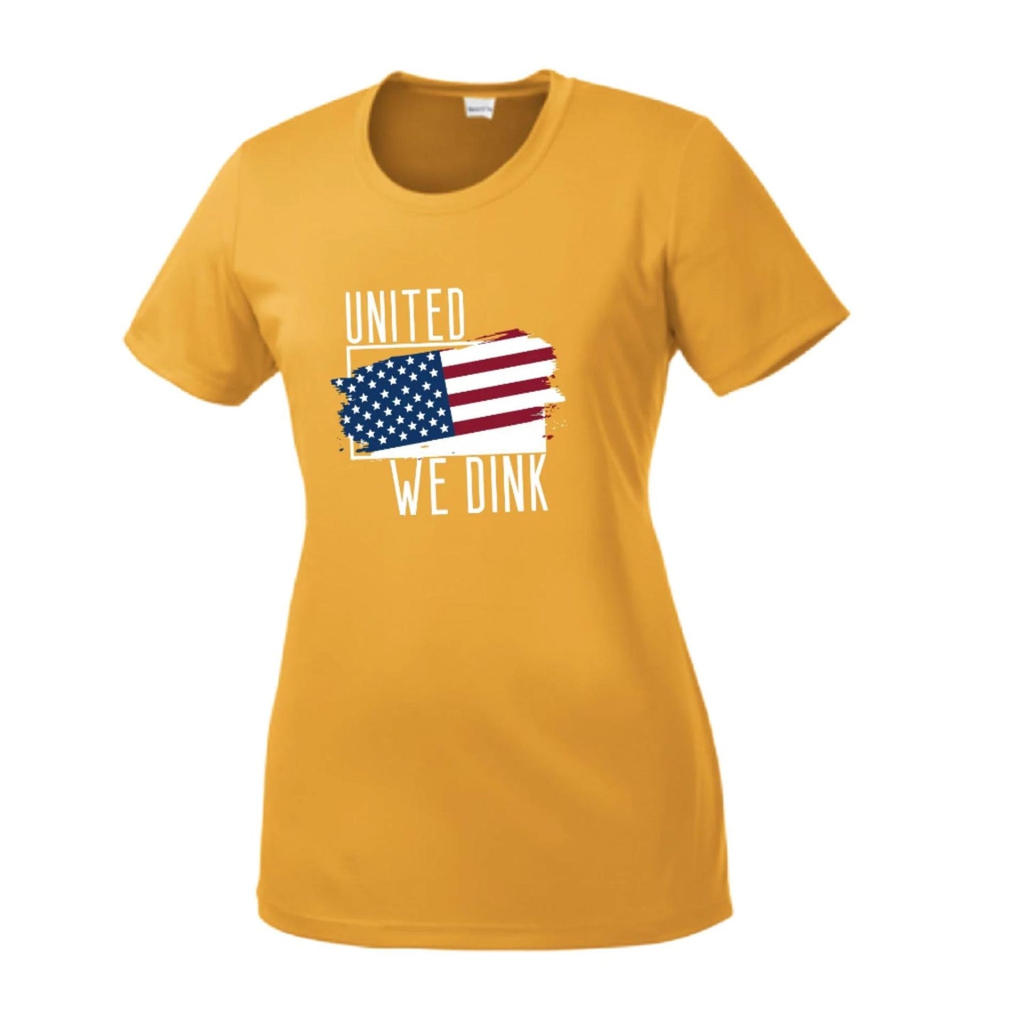United We Dink | Women’s Short Sleeve Crewneck Pickleball Performance T-Shirts | 100% Polyester