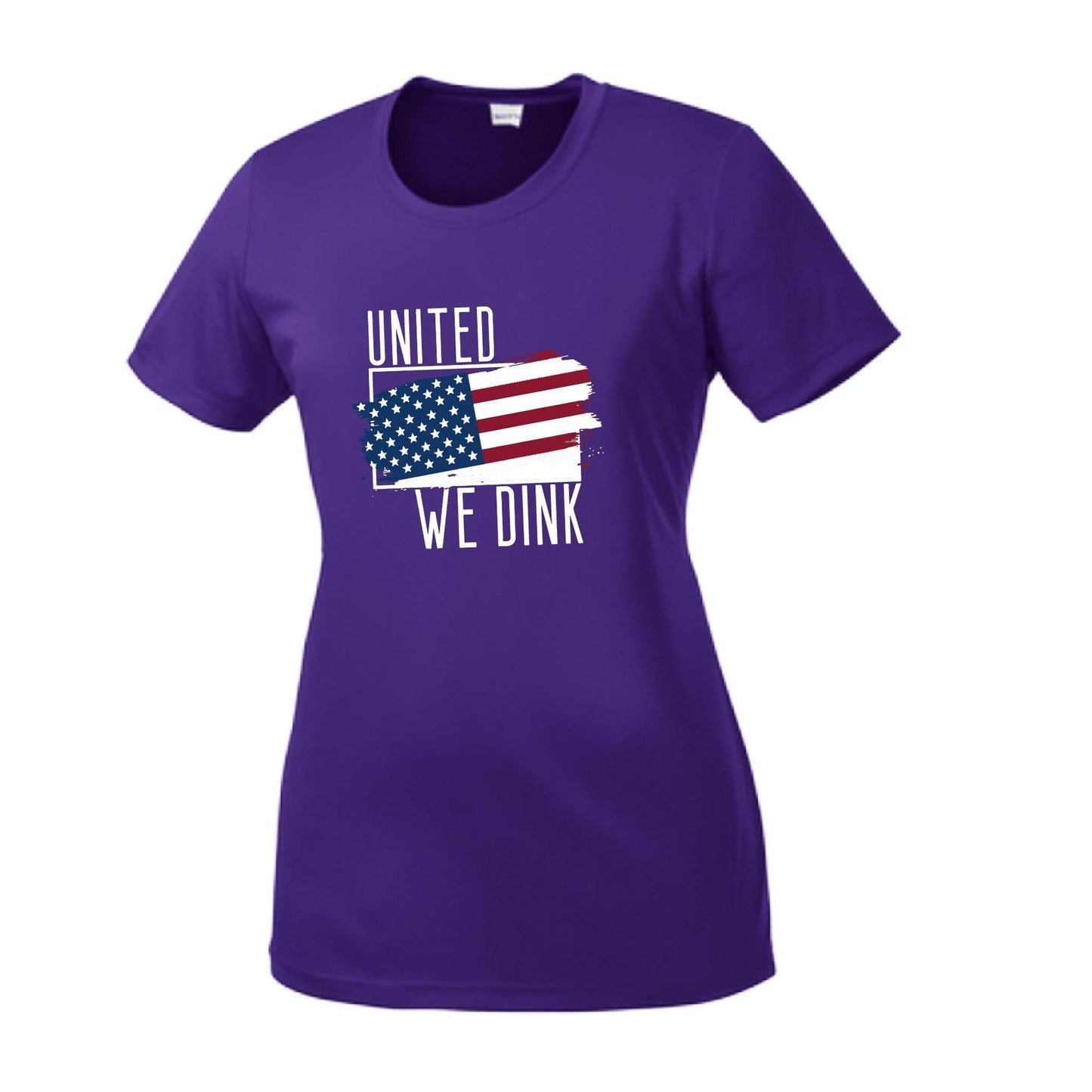 United We Dink | Women’s Short Sleeve Crewneck Pickleball Performance T-Shirts | 100% Polyester