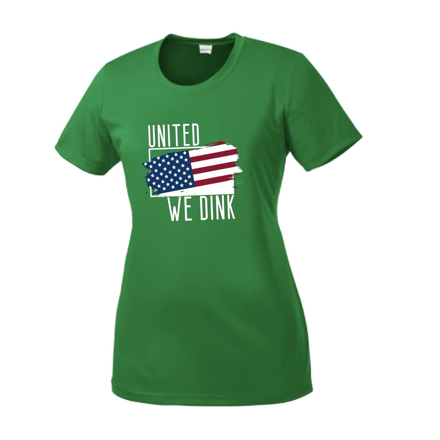 United We Dink | Women’s Short Sleeve Crewneck Pickleball Performance T-Shirts | 100% Polyester