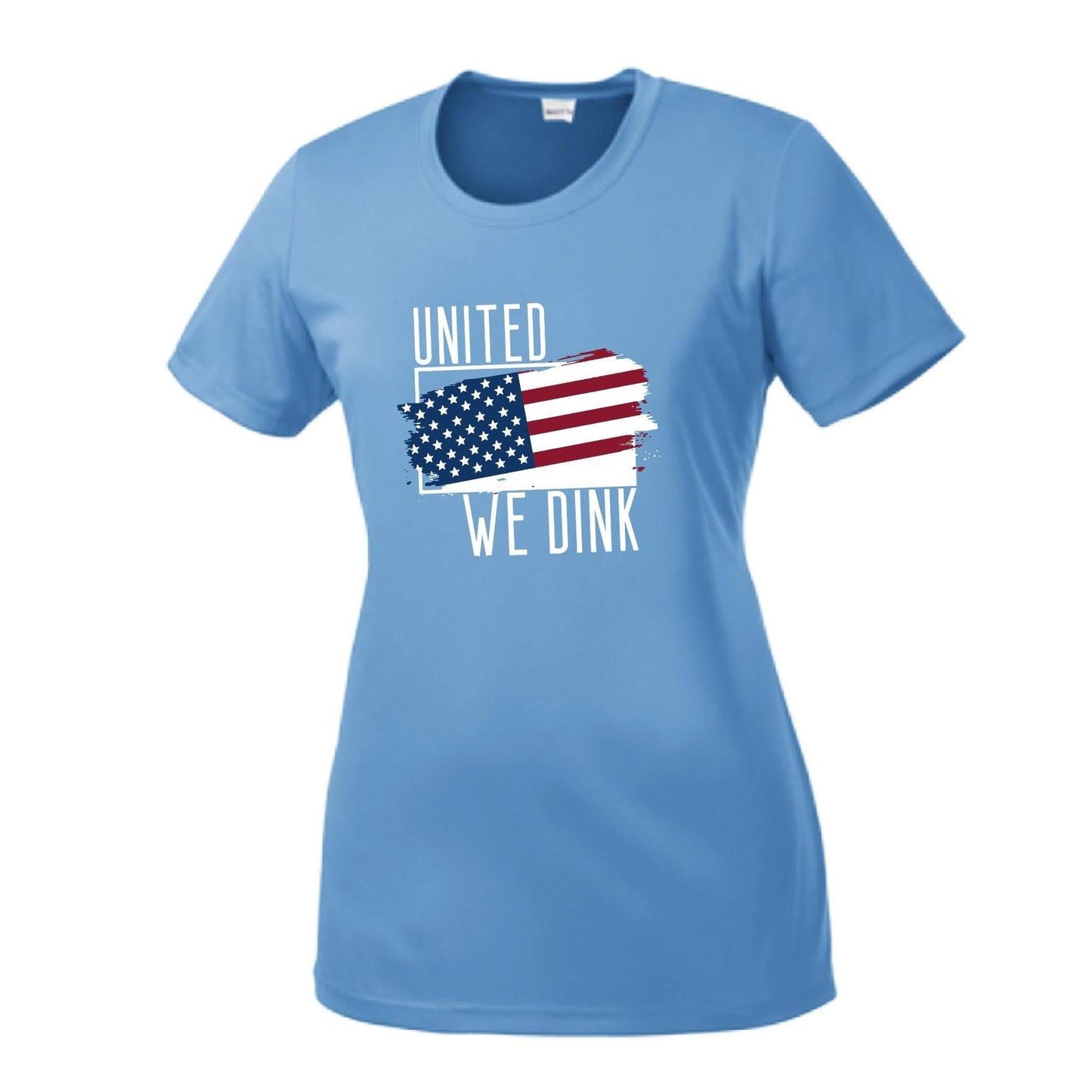 United We Dink | Women’s Short Sleeve Crewneck Pickleball Performance T-Shirts | 100% Polyester