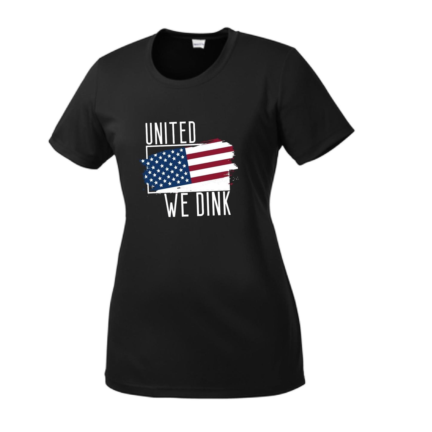 United We Dink | Women’s Short Sleeve Crewneck Pickleball Performance T-Shirts | 100% Polyester