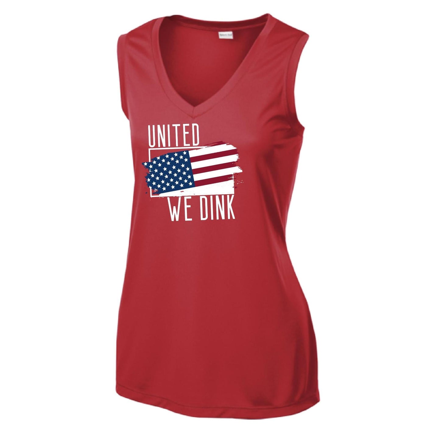 United We Dink | Women’s Sleeveless Performance T-Shirt | 100% Polyester