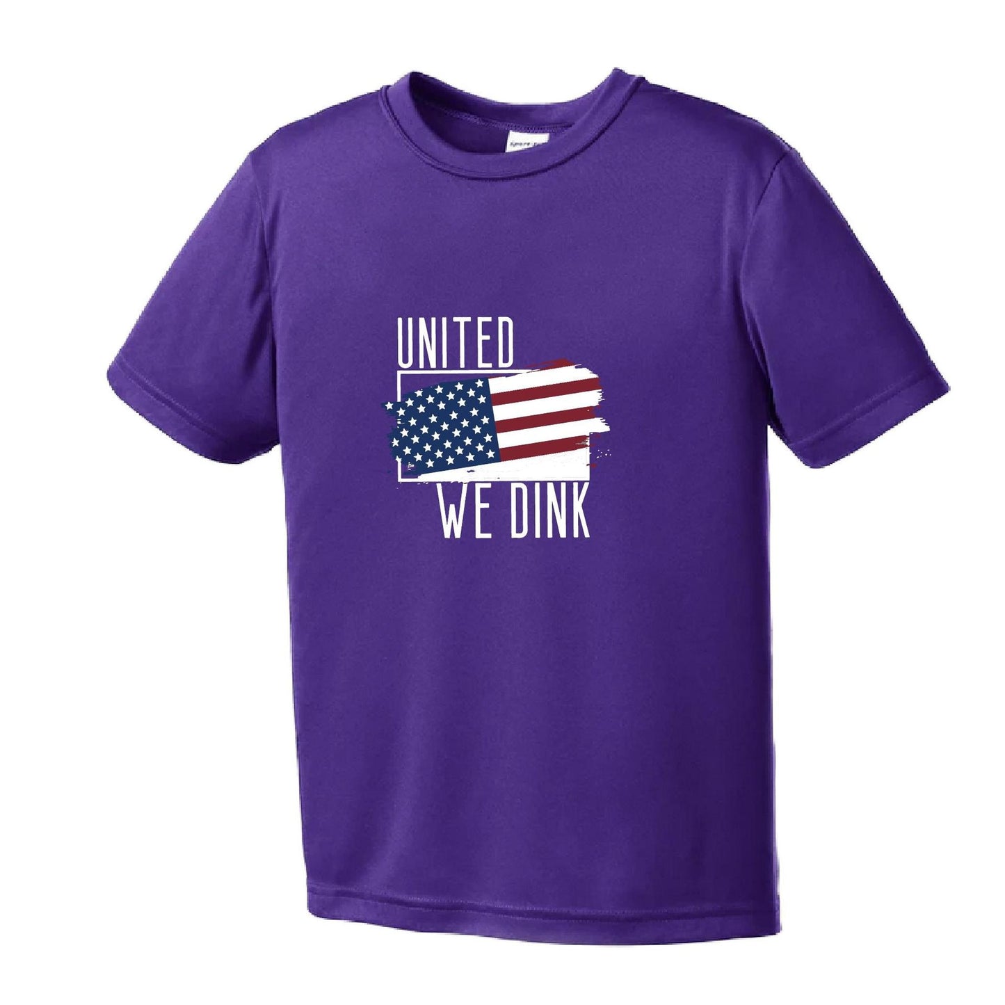 United We Dink | Youth Short Sleeve Pickleball Performance T-Shirts | 100% Polyester