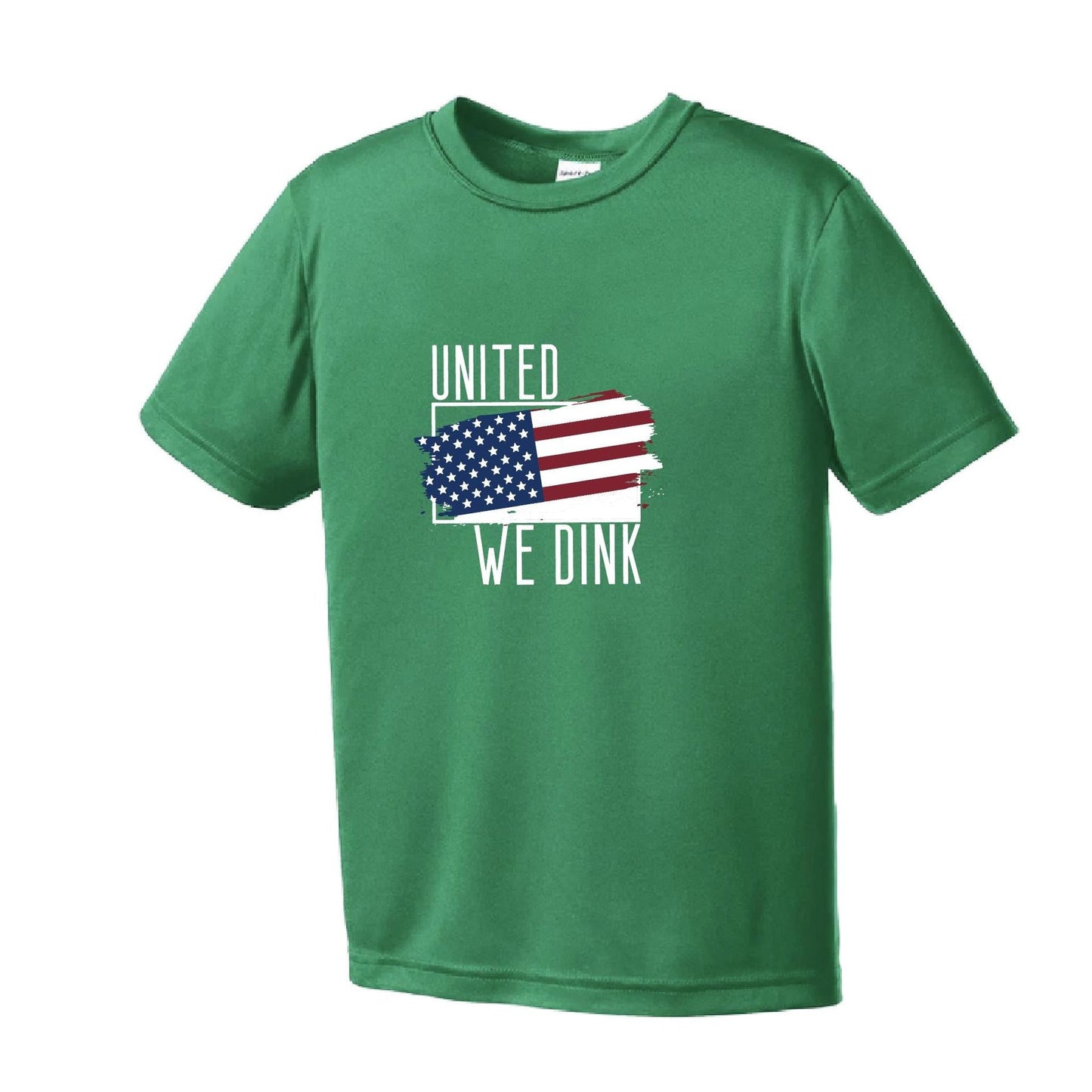 United We Dink | Youth Short Sleeve Pickleball Performance T-Shirts | 100% Polyester