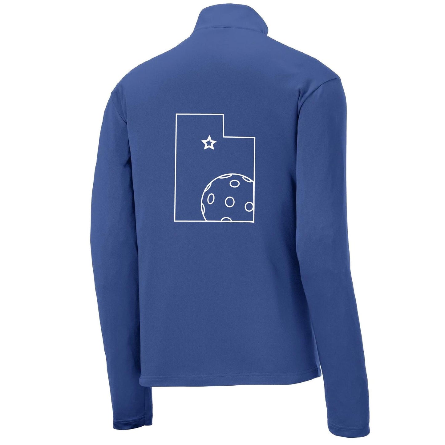 Utah With Pickleball | Men's 1/4 Zip Long Sleeve Pullover Athletic Performance Shirt | 100% Polyester