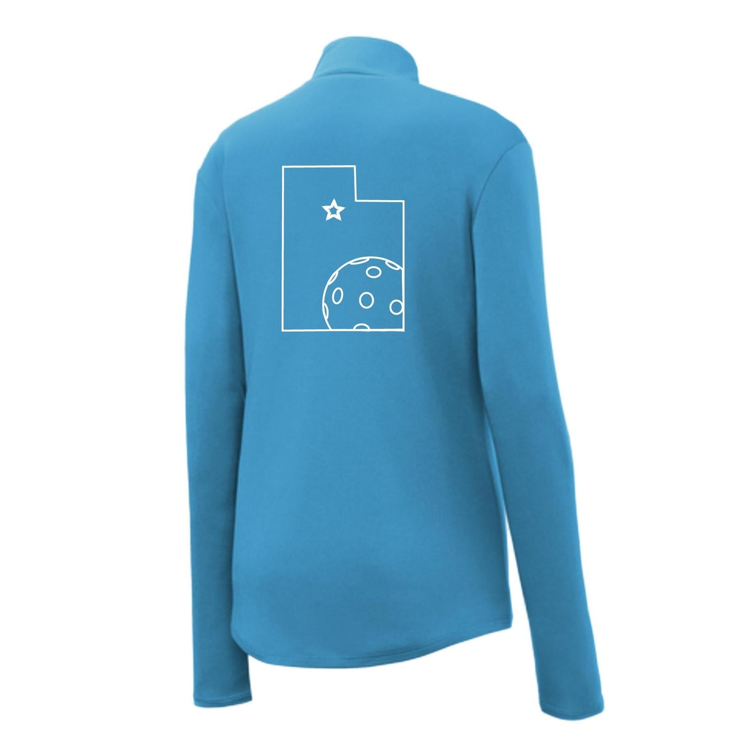 Utah With Pickleball | Women's 1/4 Zip Pullover Performance Shirt | 100% Polyester