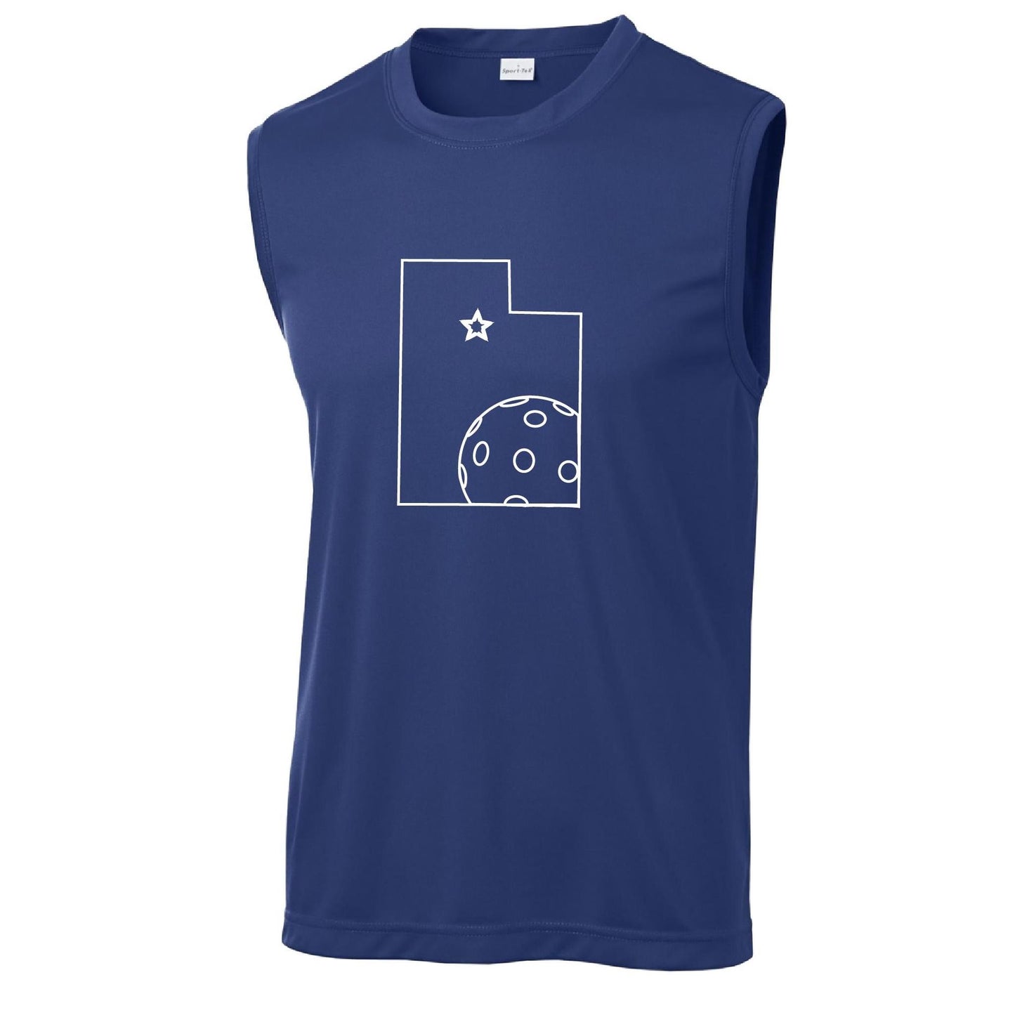 Utah With Pickleballs | Men's Sleeveless Athletic Performance T-Shirt | 100% Polyester