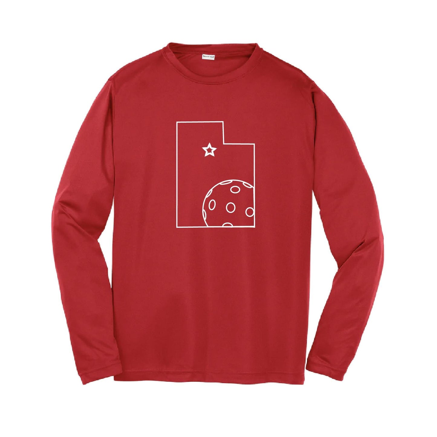 Utah With Pickleballs | Youth Long Sleeve Pickleball Performance T-Shirt | 100% Polyester