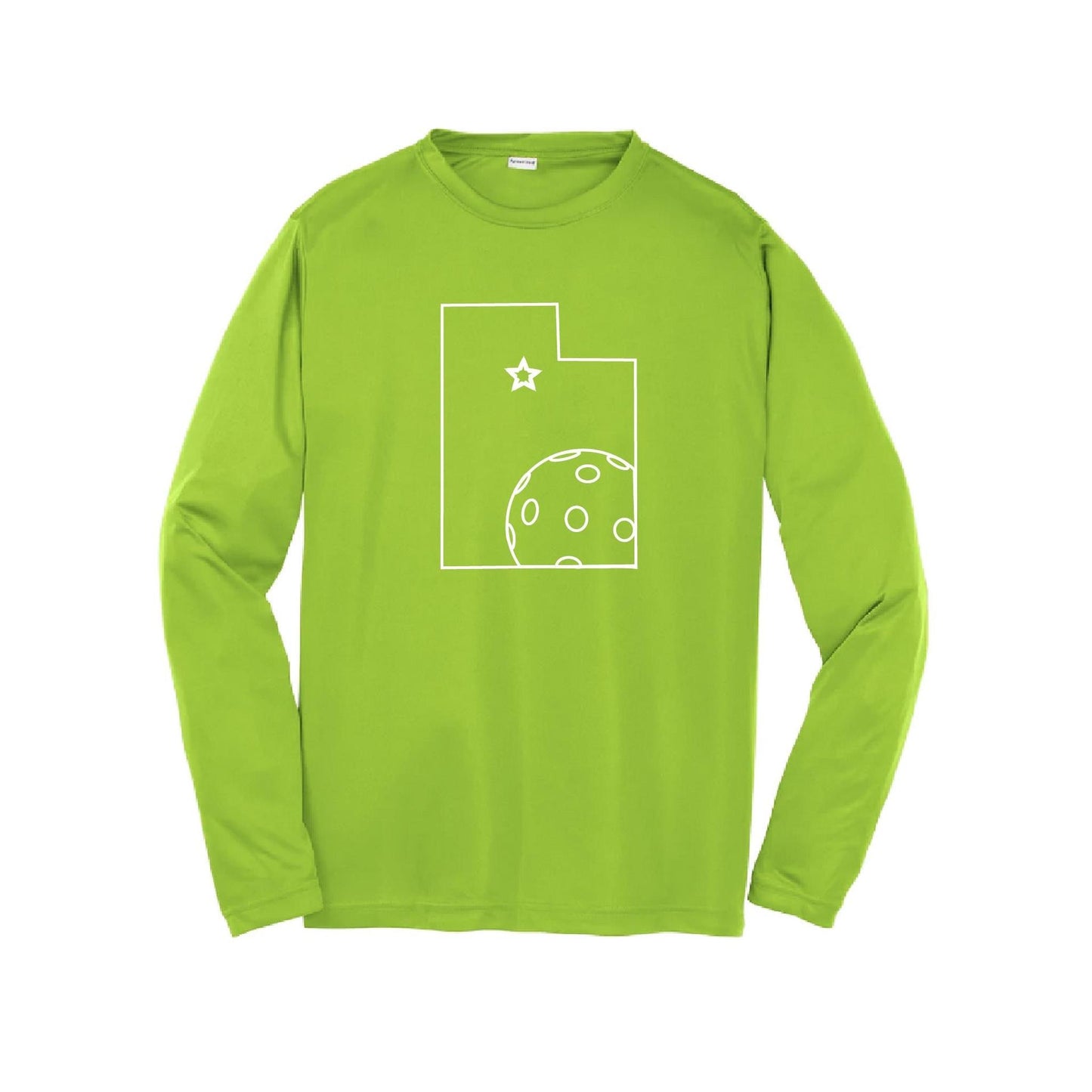 Utah With Pickleballs | Youth Long Sleeve Pickleball Performance T-Shirt | 100% Polyester