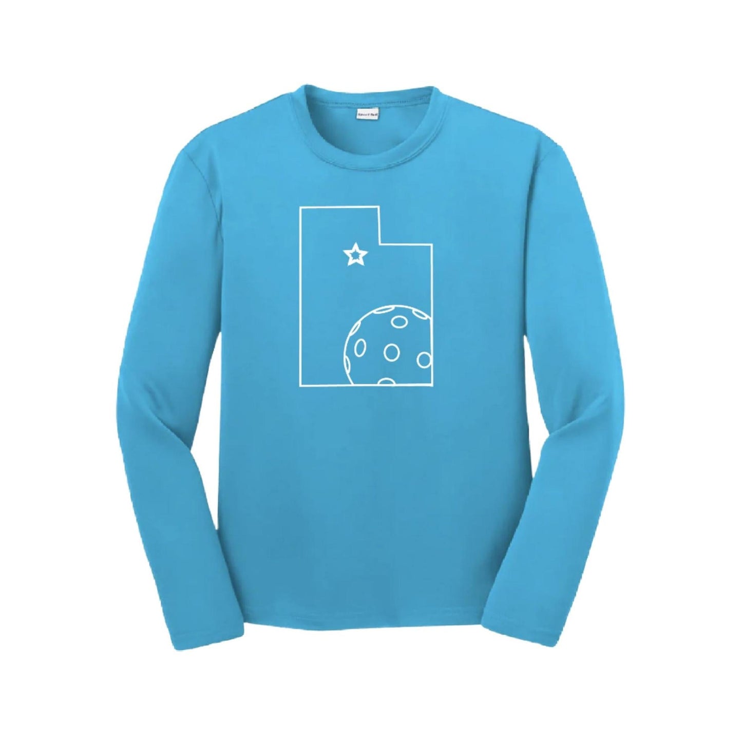 Utah With Pickleballs | Youth Long Sleeve Pickleball Performance T-Shirt | 100% Polyester