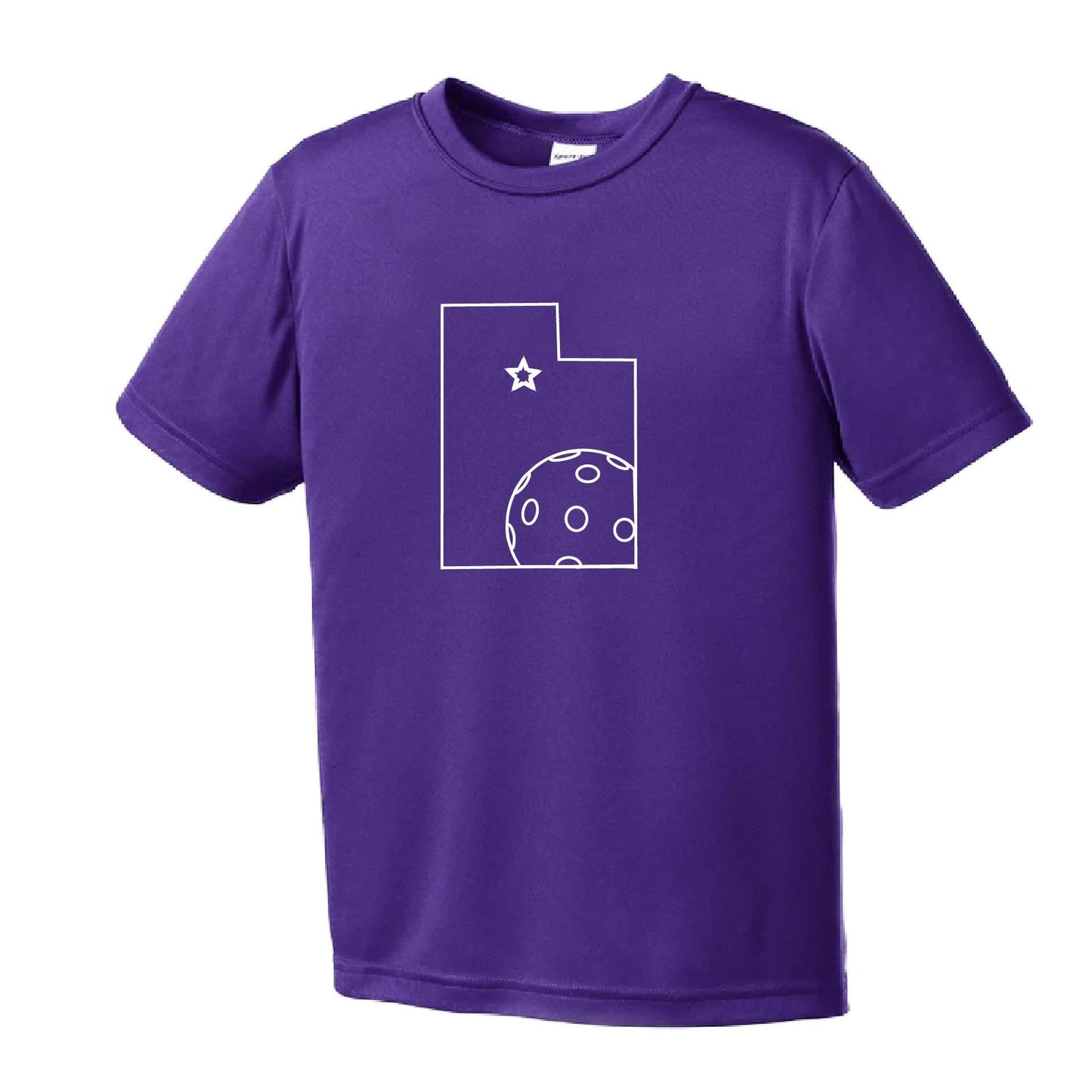 Utah With Pickleballs | Youth Short Sleeve Pickleball Performance T-Shirts | 100% Polyester