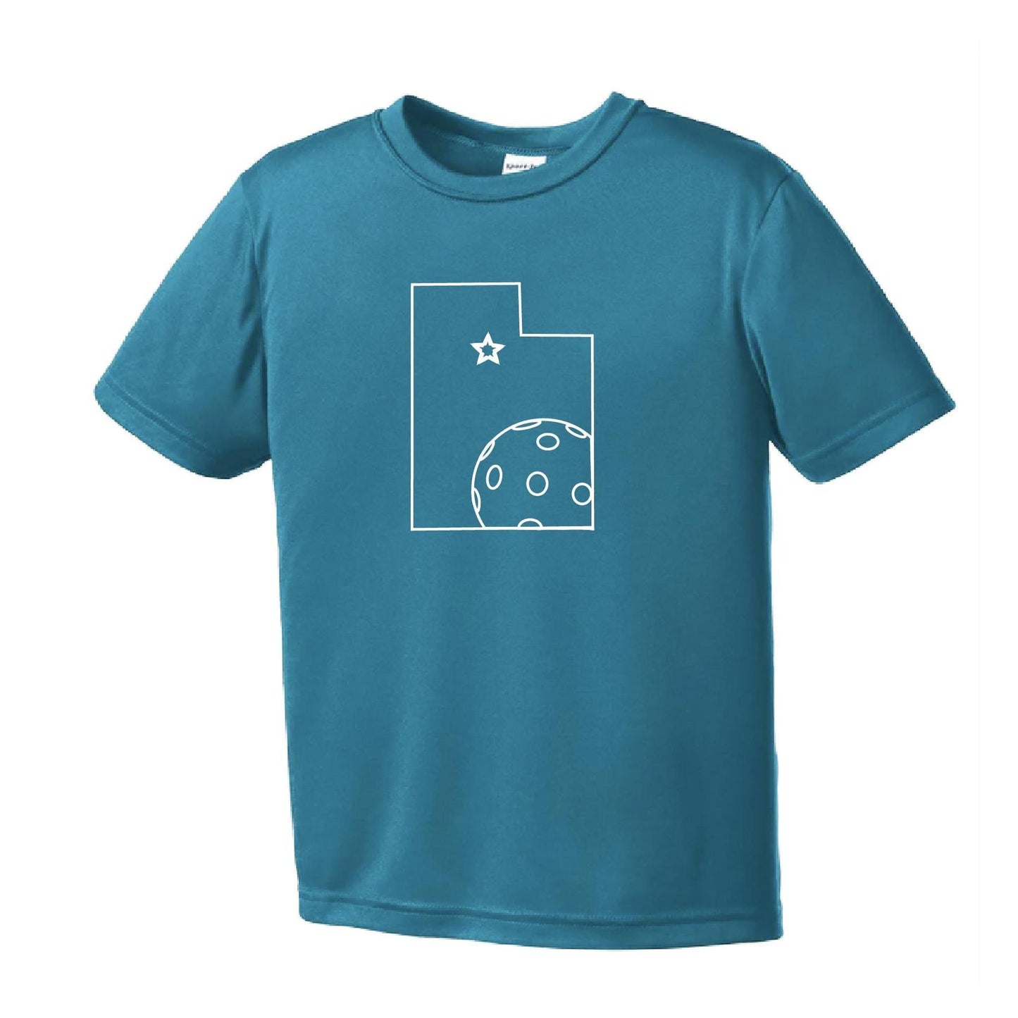 Utah With Pickleballs | Youth Short Sleeve Pickleball Performance T-Shirts | 100% Polyester
