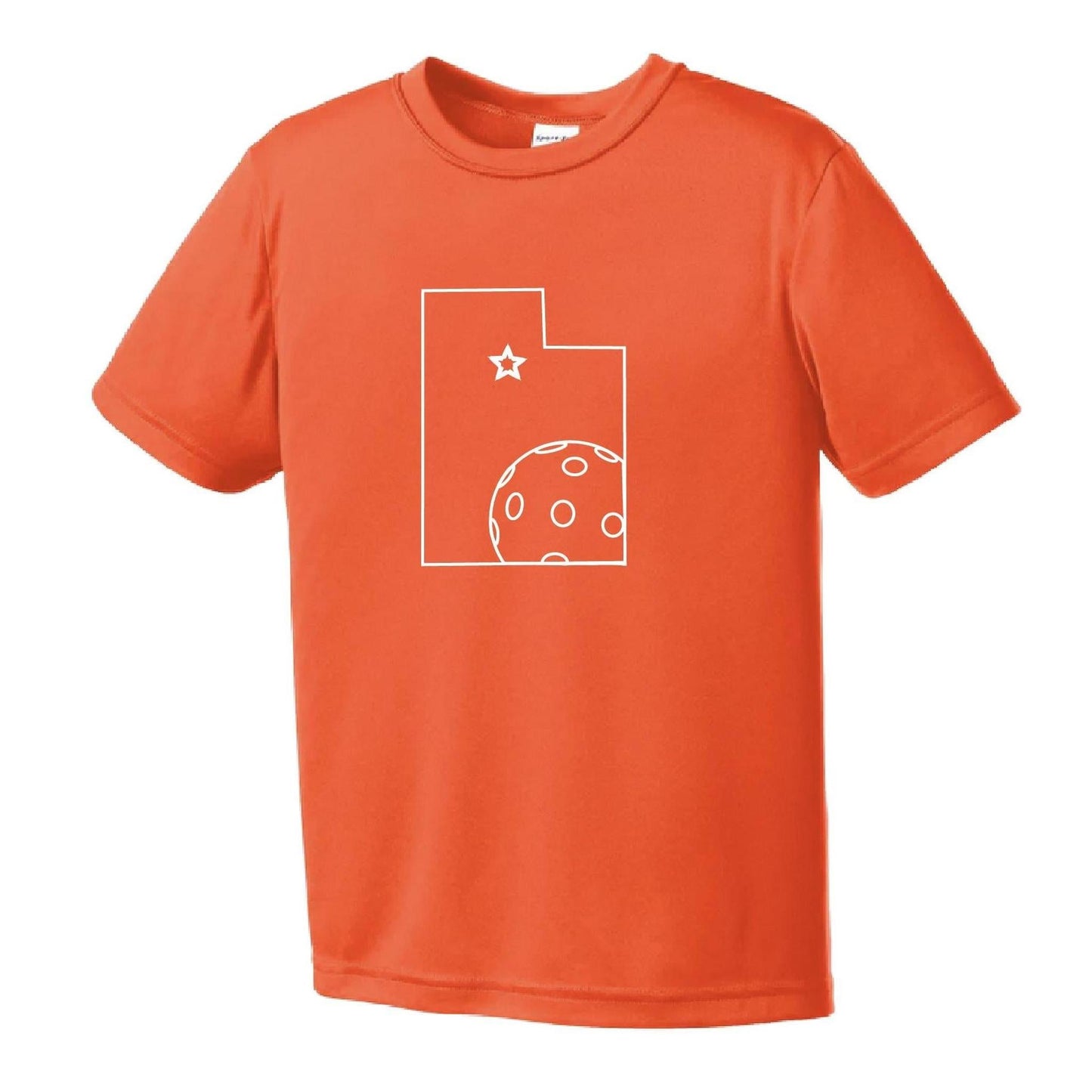 Utah With Pickleballs | Youth Short Sleeve Pickleball Performance T-Shirts | 100% Polyester