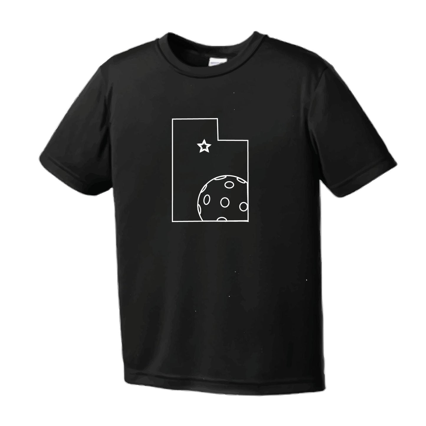 Utah With Pickleballs | Youth Short Sleeve Pickleball Performance T-Shirts | 100% Polyester