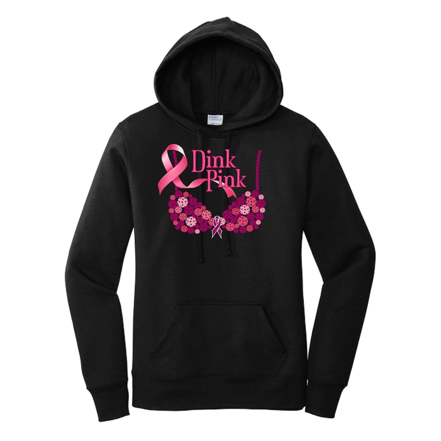 Dink Pink | Women’s Fitted Hoodie Pickleball Sweatshirt | 50% Cotton 50% Poly Fleece