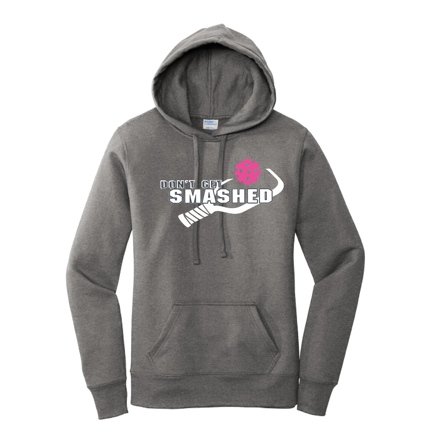 Don't Get Smashed Customizable (Pickleballs Pink Rainbow Red) | Women’s Fitted Hoodie Pickleball Sweatshirt | 50% Cotton 50% Poly Fleece