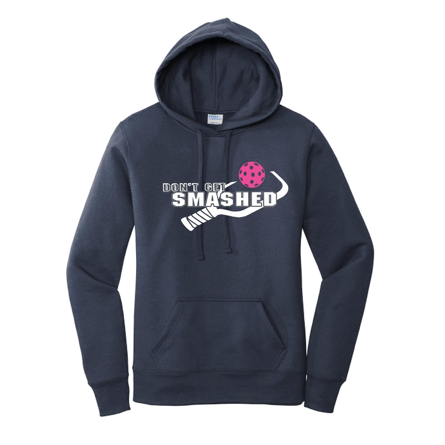 Don't Get Smashed Customizable (Pickleballs Pink Rainbow Red) | Women’s Fitted Hoodie Pickleball Sweatshirt | 50% Cotton 50% Poly Fleece