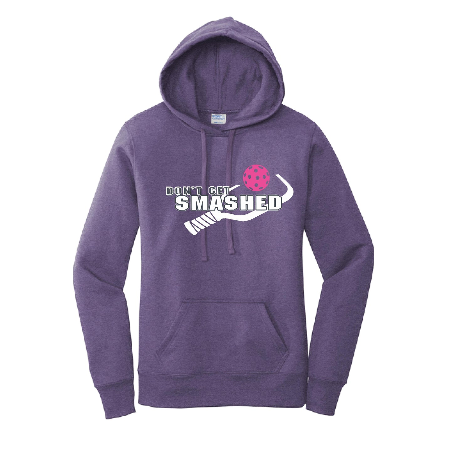 Don't Get Smashed Customizable (Pickleballs Pink Rainbow Red) | Women’s Fitted Hoodie Pickleball Sweatshirt | 50% Cotton 50% Poly Fleece