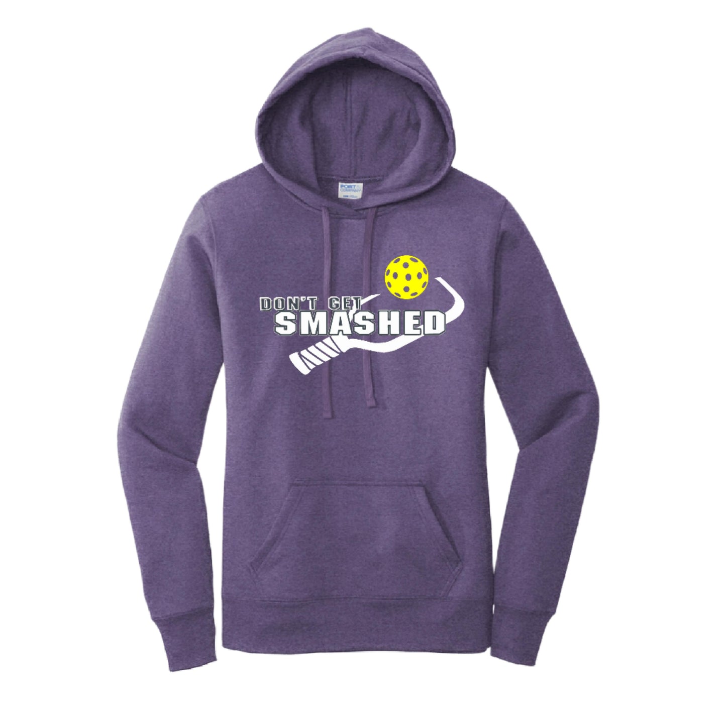 Don't Get Smashed Customizable (Pickleballs White Green Yellow) | Women’s Fitted Hoodie Pickleball Sweatshirt | 50% Cotton 50% Poly Fleece