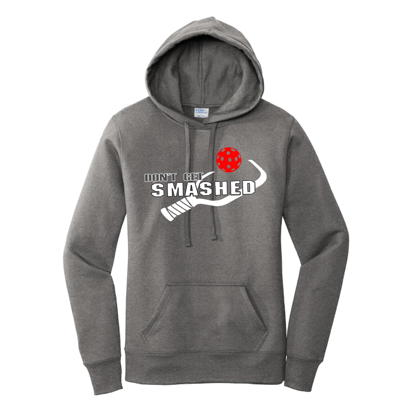 Don't Get Smashed Customizable (Pickleballs Pink Rainbow Red) | Women’s Fitted Hoodie Pickleball Sweatshirt | 50% Cotton 50% Poly Fleece