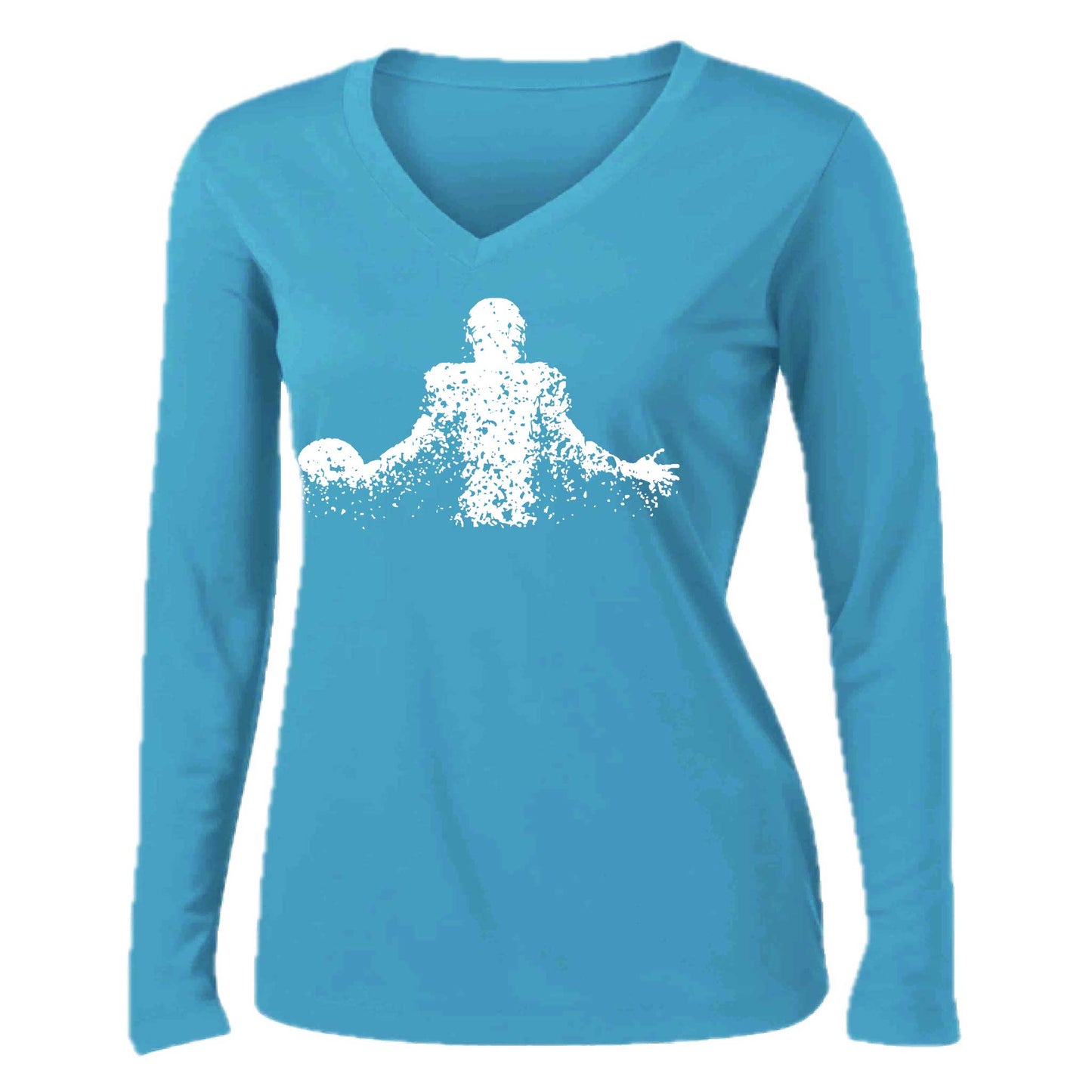 Coming Alive Football | Women’s Long Sleeve V-Neck Football T-Shirt | 100% Polyester