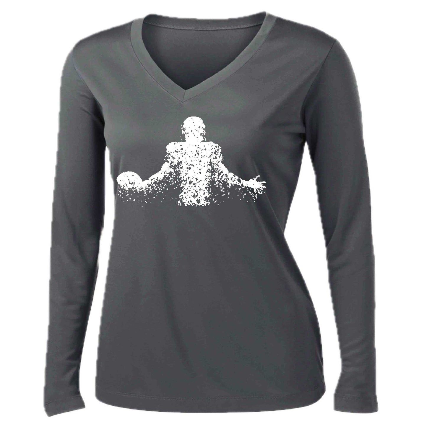 Coming Alive Football | Women’s Long Sleeve V-Neck Football T-Shirt | 100% Polyester