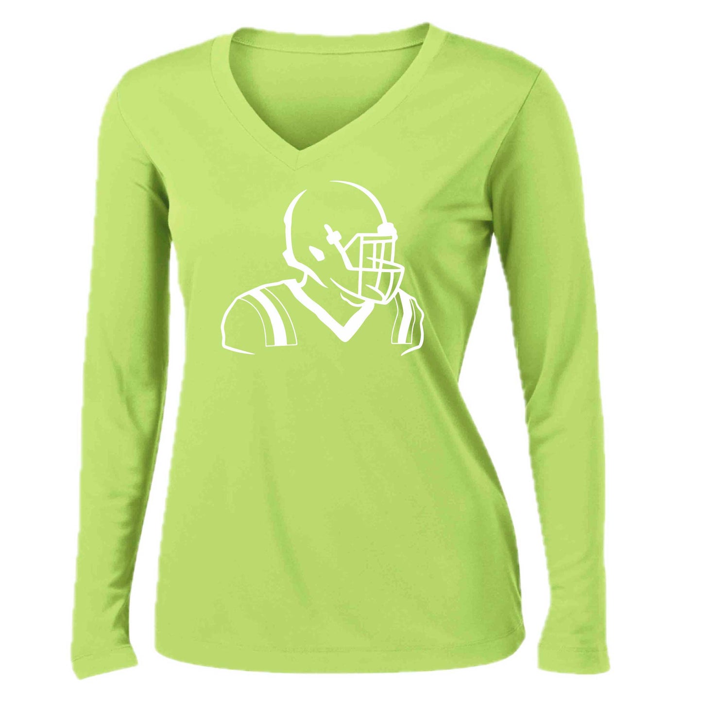 Football Player | Women’s Long Sleeve V-Neck Football T-Shirt | 100% Polyester