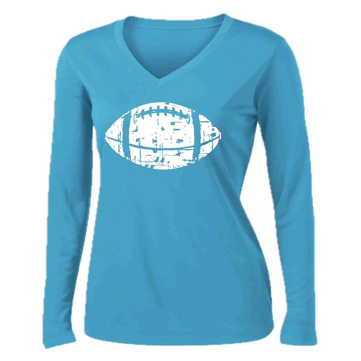 Football Scramble | Women’s Long Sleeve V-Neck Football T-Shirt | 100% Polyester