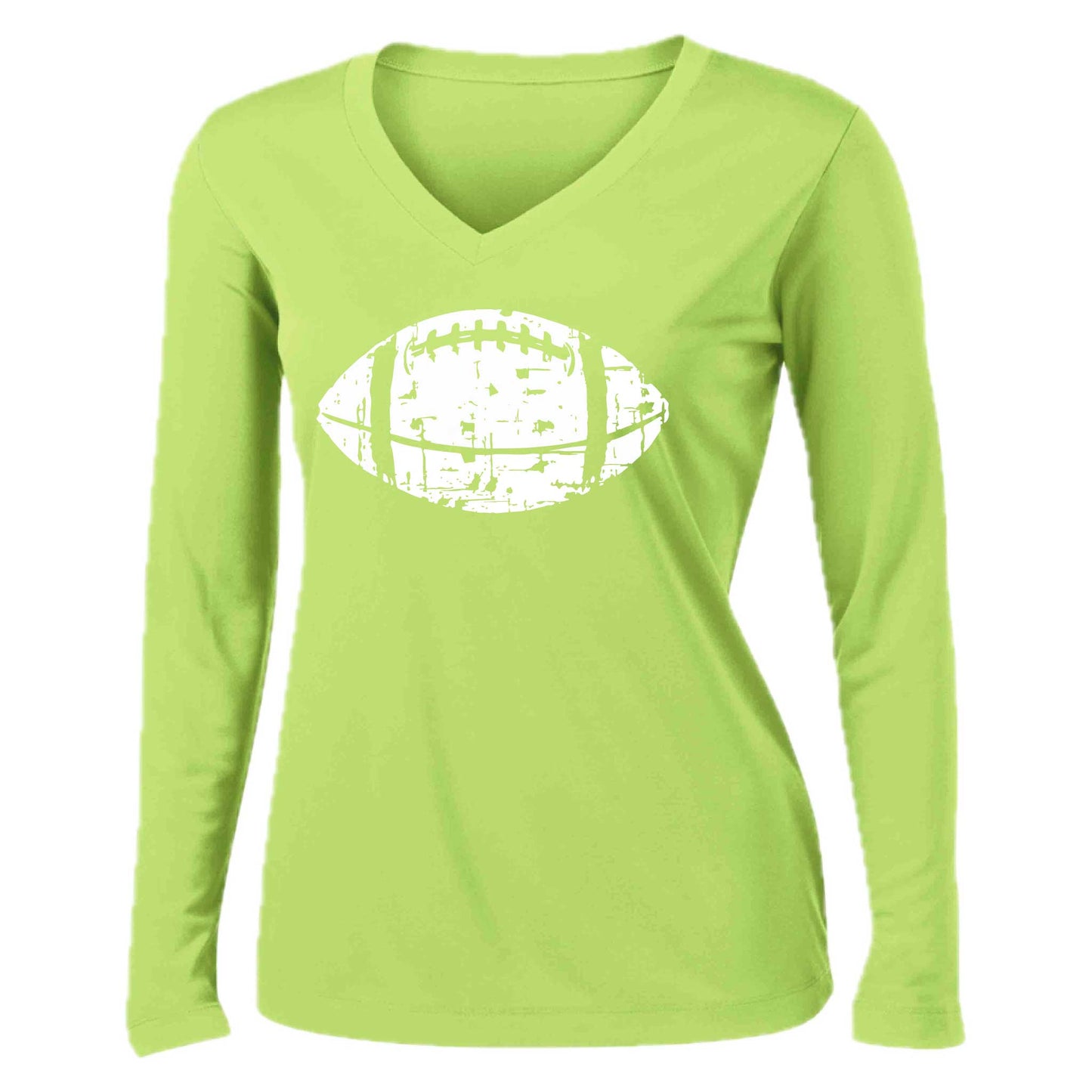 Football Scramble | Women’s Long Sleeve V-Neck Football T-Shirt | 100% Polyester